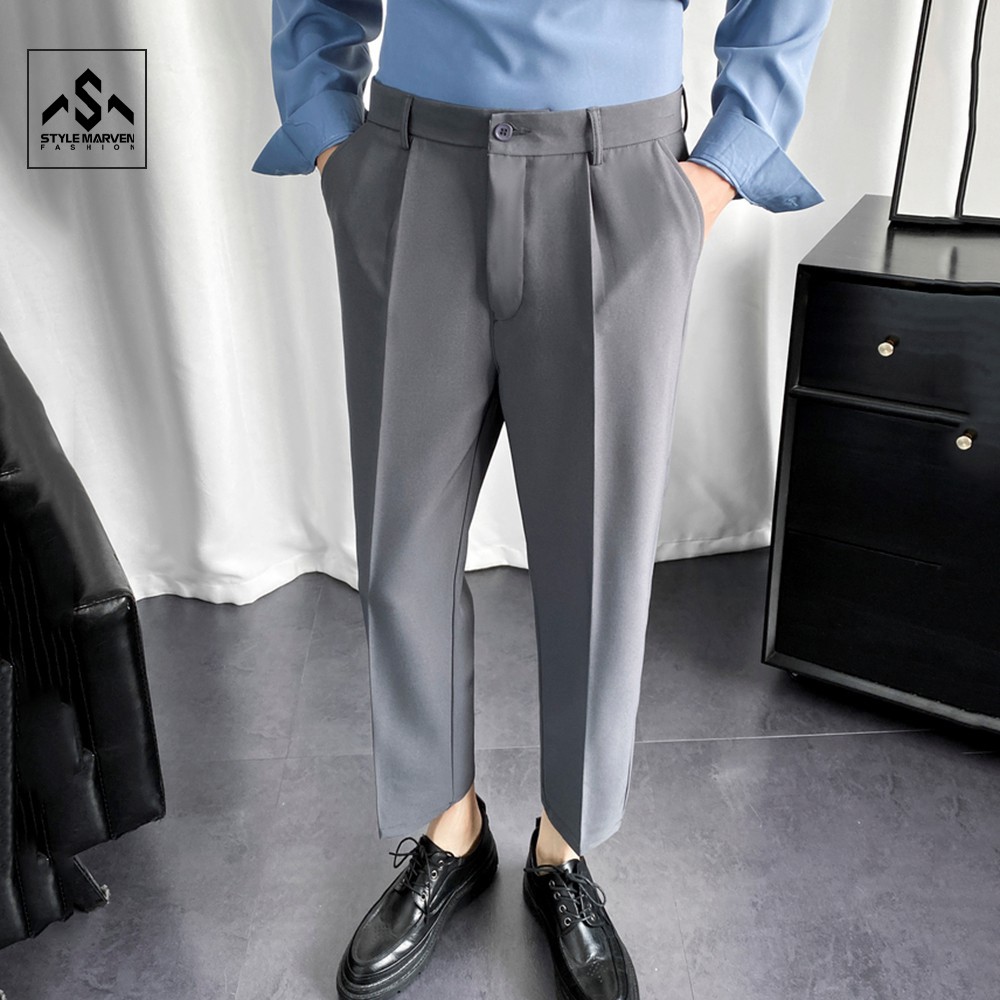 Quần tây baggy nam Hàn Quốc STYLE MARVEN ống suông thanh lịch - QUAN SM066C4