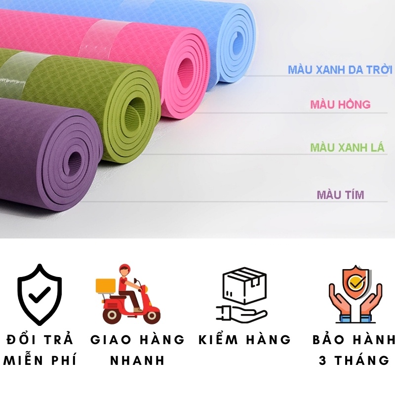 Thảm tập yoga gym chống trượt Thảm Yoga 247 sport TPE tập thể dụng tại nhà