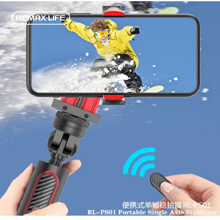 [Mã SKAMPUSHA7 giảm 8% đơn 250k]Gậy chụp ảnh gimbal quay phim chống rung cho điện thoại Remax RL-PS01