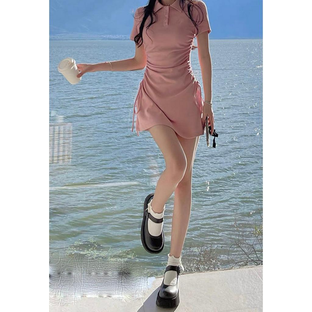 Váy polo nữ ngắn tay,Váy polo nữ cotton co giãn 2 chiều chiết eo hack dáng dự tiệc phong cách sexy mặc đi chơi siêu xinh