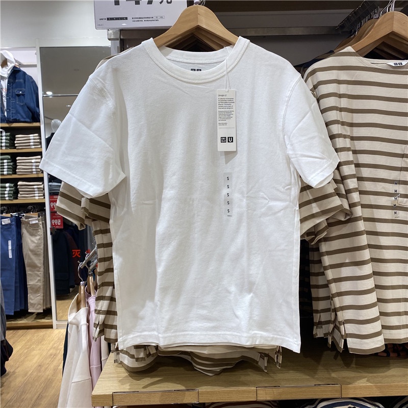 Áo Thun Cotton Cổ Tròn Màu Trơn Uniqlo Thiết Kế Hợp Thời Trang Cho Nam Và Nữ 2021 433028