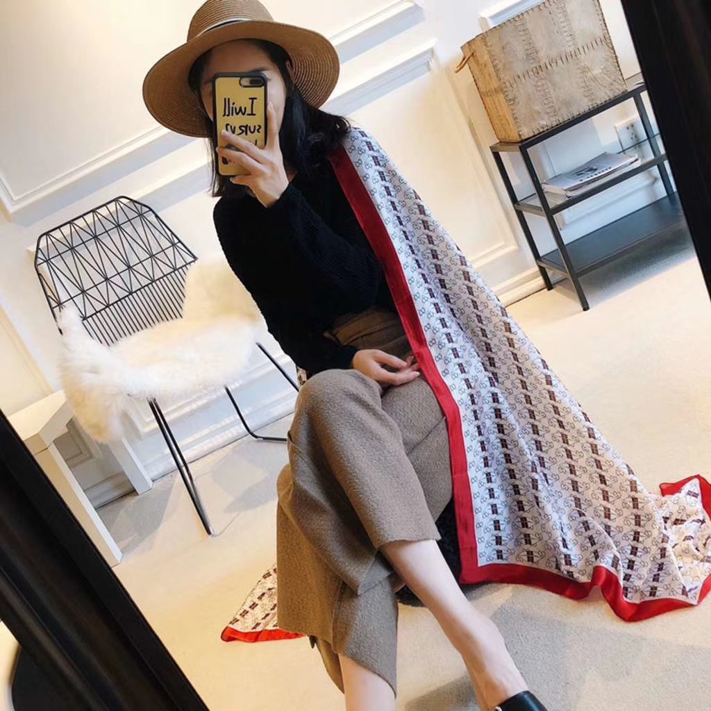 Khăn Choàng Lụa In Họa Tiết Thời Trang Dành Cho Nữ