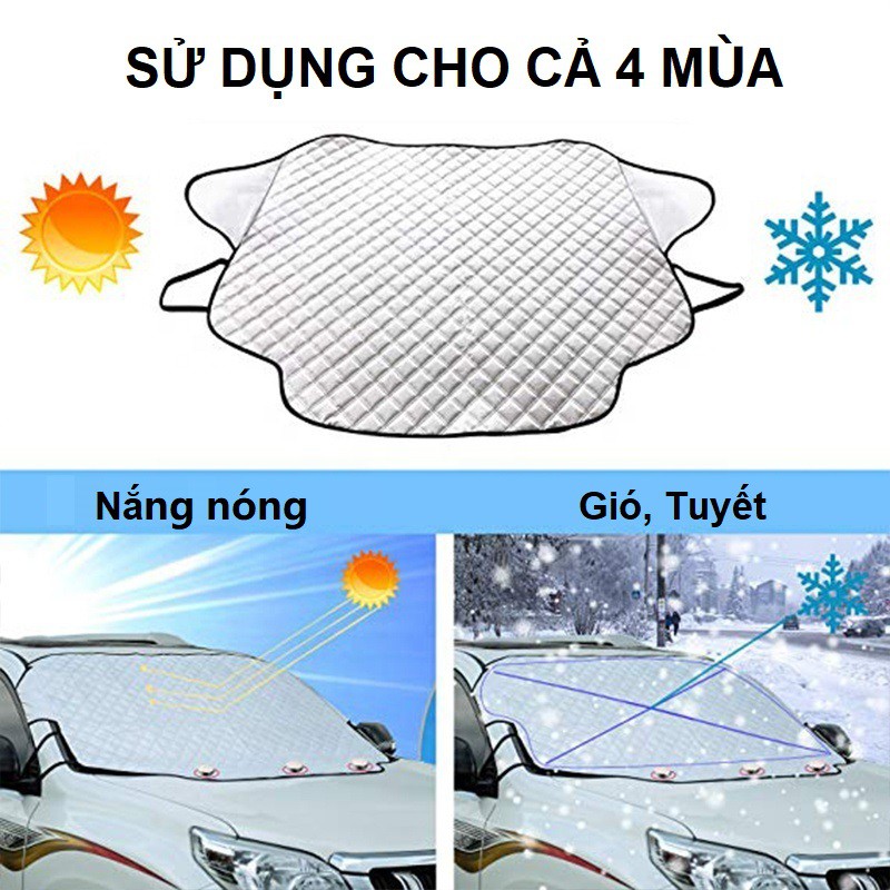 Tấm bạt che chắn nắng ngoài kính lái xe hơ, ô tô cao cấp 4 lớp - B3: Kích thước 193*126 cm | BigBuy360 - bigbuy360.vn