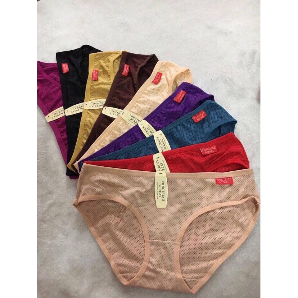 Bộ 10 Quần Lót Nữ Cotton Thông Hơi Co Giãn Thoáng Mát Dưới 55kg