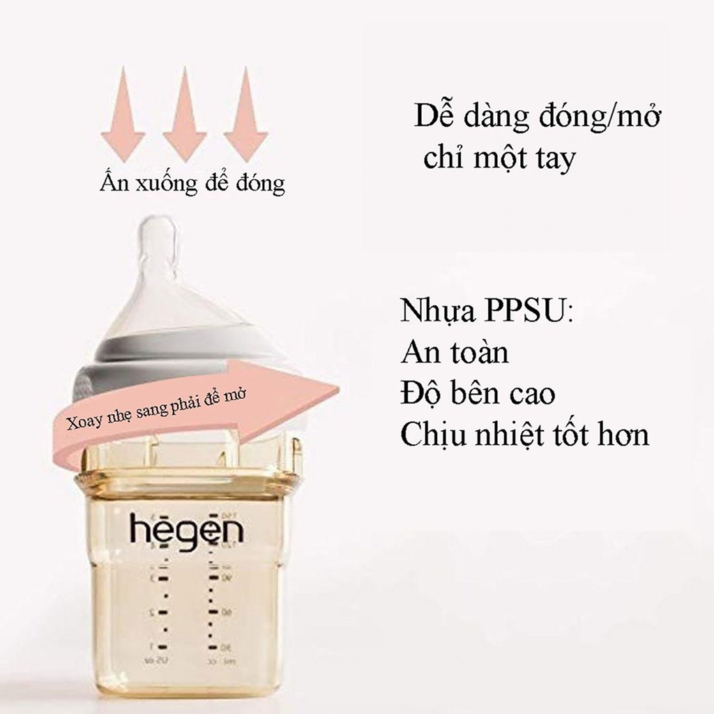 [Mã MKBCNEW16 giảm 8% đơn 400K] Bộ Quà Tặng Hegen Basic Stater Kit (1 Bình 150ml, 1 Bình 250ml, 2 Nắp Đậy)