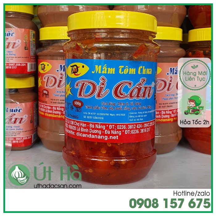 Mắm Tôm Chua Dì Cẩn Hủ 500gr Đặc Sản Nổi Tiếng Đà Nẵng Hương Vị Thơm Ngon Đặc Sắc - Út Hà Đặc Sản