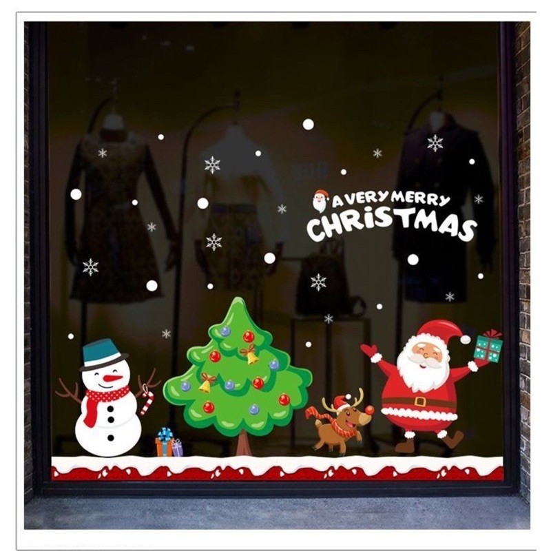 Decal trang trí tường Noel - Mẫu giáng sinh đáng yêu ( Khách tự chọn )