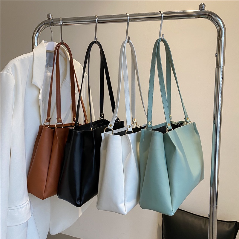 Túi Đeo Một Bên Vai Màu Trơn Mẫu Mới 2022 Sức Chứa Lớn Phong Cách Nước Ngoài Đơn Giản Cho Nữ