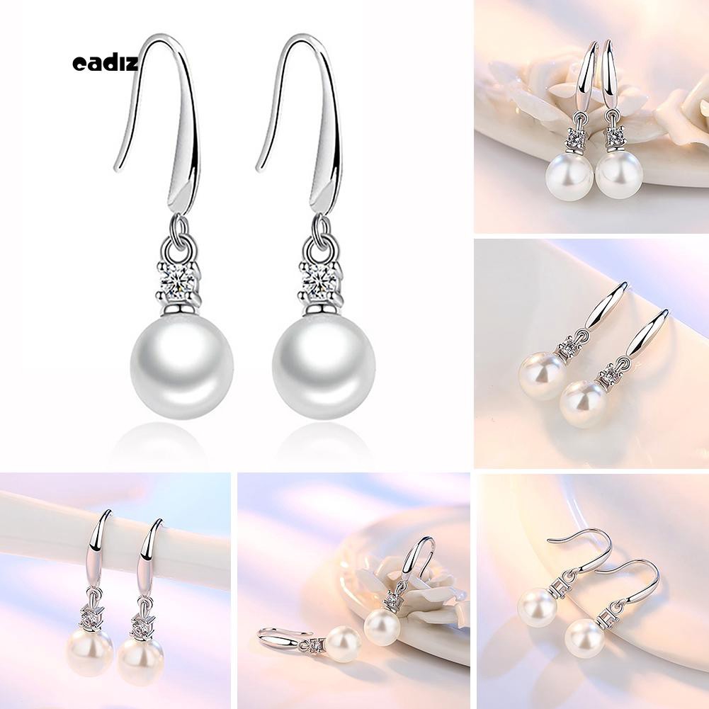 Khuyên tai chuỗi đính hạt giả ngọc trai