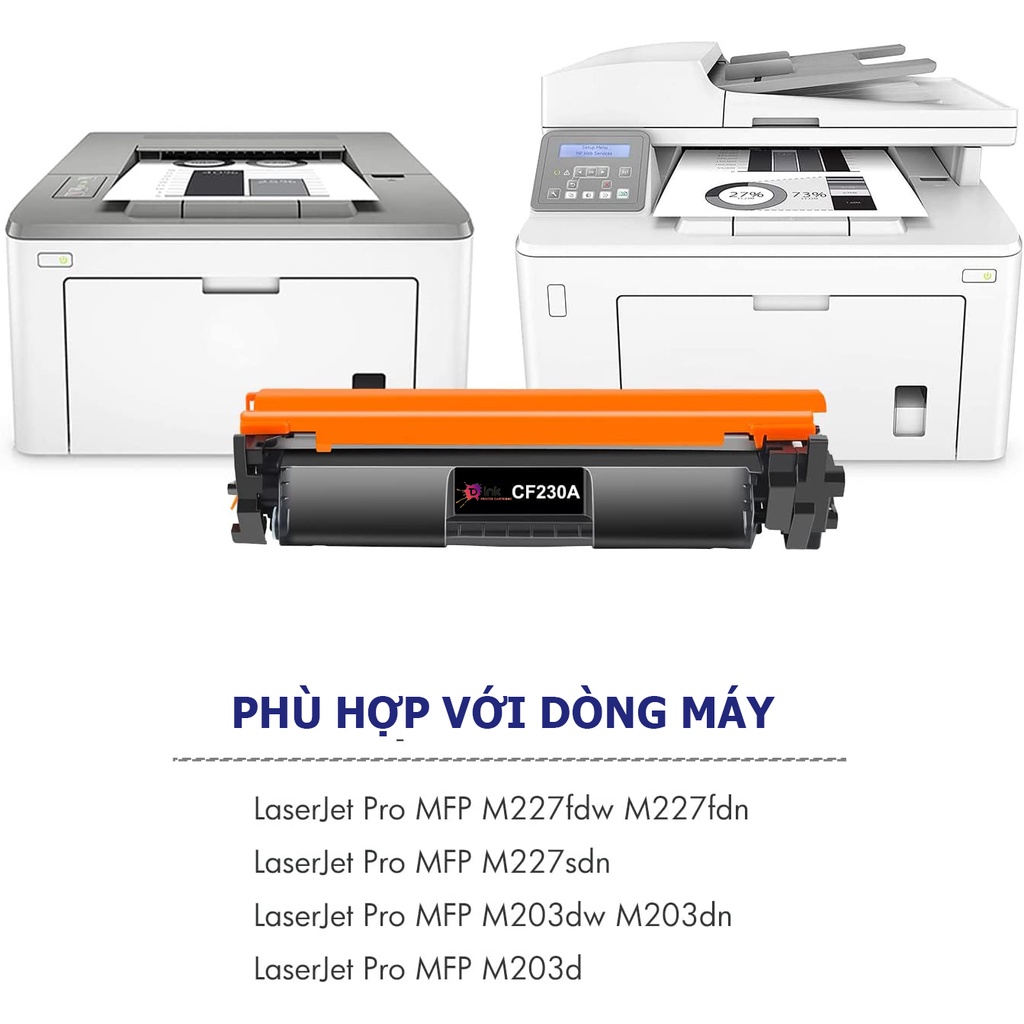 Hộp mực máy in 30A / 051  cho máy HP M203d M203dw MFP M227fdw CF230A in đậm,hàng nhập khẩu