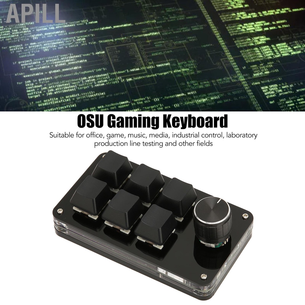 Apill 6 Key Mini Keypad With Knob USB Keyboard OSU Gaming Programmable HOT