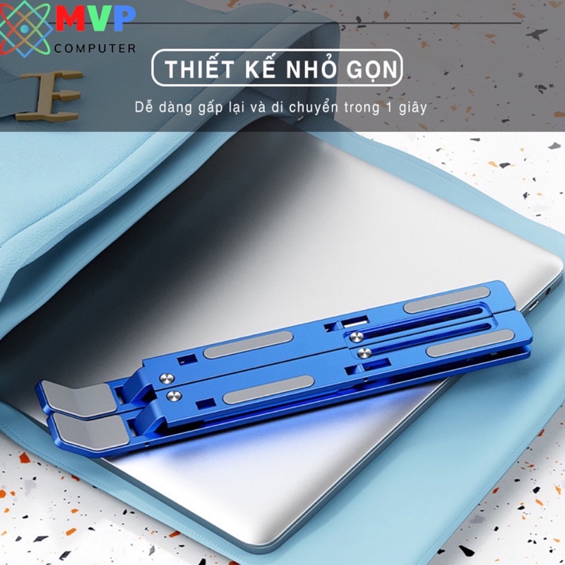 Giá đỡ LAPTOP, MAC-BOOK, I-PAD bằng nhôm có thể điều chỉnh được độ cao, đế tản nhiệt kê laptop nhôm