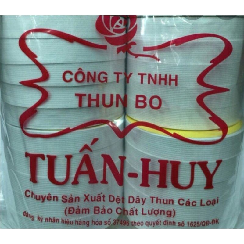 1 cuộn thun 10m tuấn huy màu trắng