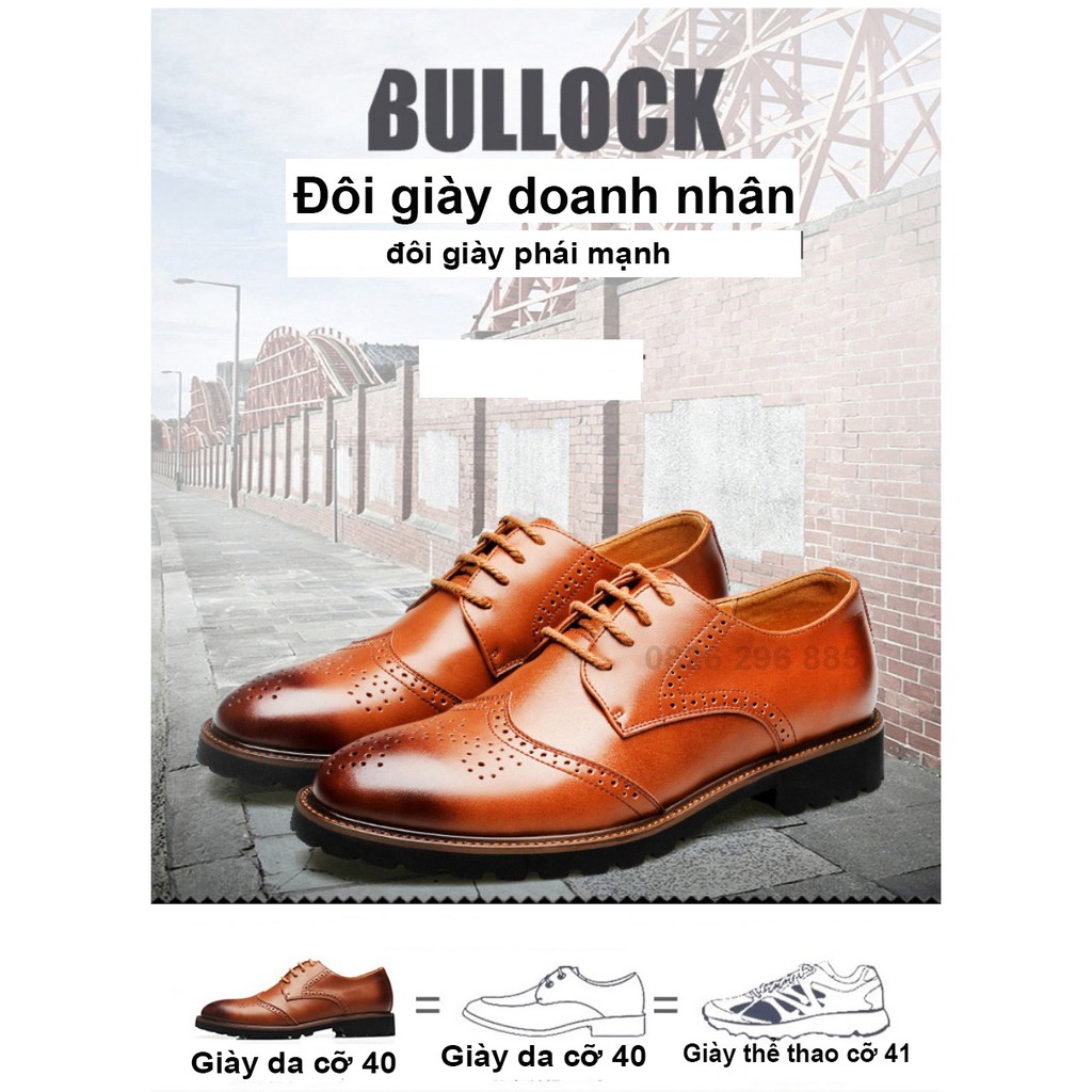 Giày tây giày doanh nhân giày giám đốc da thật phong cách Anh Quốc năm 2021 mã 6055