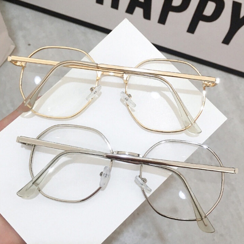 Mắt Kính Gọng Kim Loại Tròng 0~600 Độ Chống Ánh Sáng Xanh Cho Nam Và Nữ