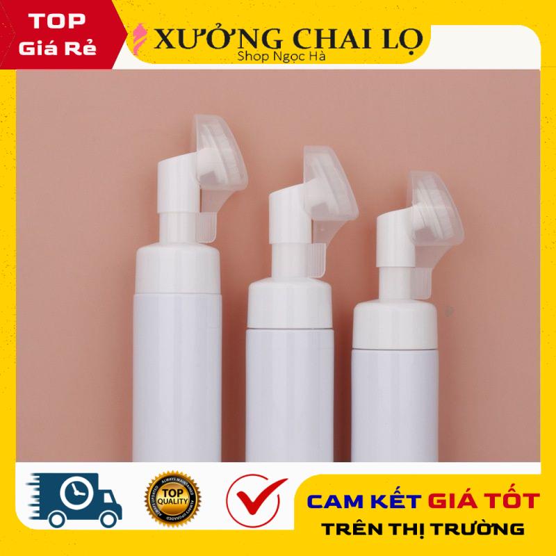 Chai Chiết Mĩ Phẩm ❤ GIÁ RẺ NHẤT ❤ Chai Tạo Bọt Đầu Cọ Mát Xa Silicon 100ml,150ml đựng sữa rửa mặt, phụ kiện du lịch