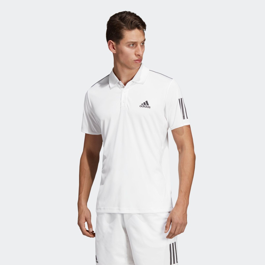 Áo Tennis Polo Adidas nam 3 sọc chính hãng Authentic - Trắng