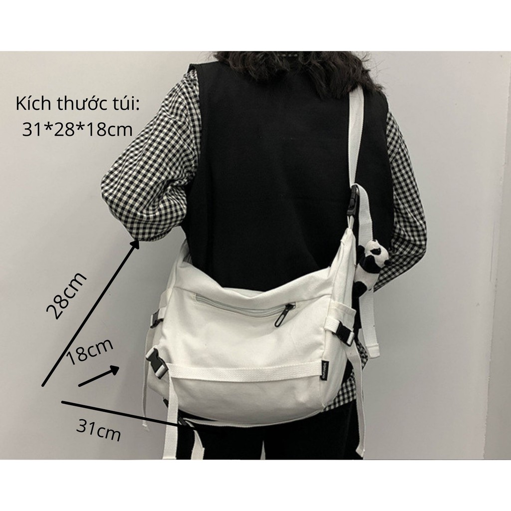 Túi Đeo Chéo Canvas Cỡ Lớn Ulzzang Thời Trang Hàn Quốc Học Sinh Sinh Viên Đi Học , Đi Chơi