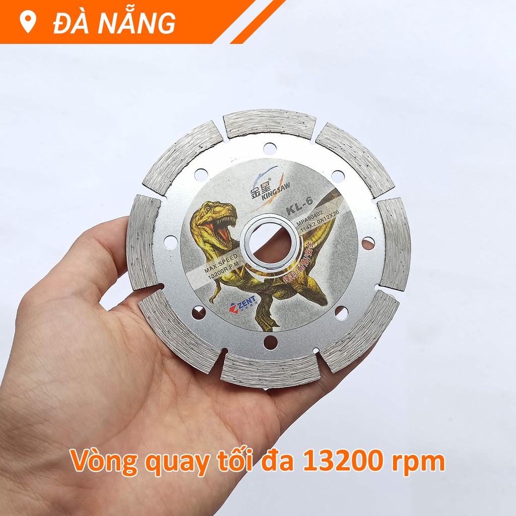 Lưỡi cắt gạch đá Khủng Long KL6 phủ kim cương 114x2.0x12x20mm 13200rpm