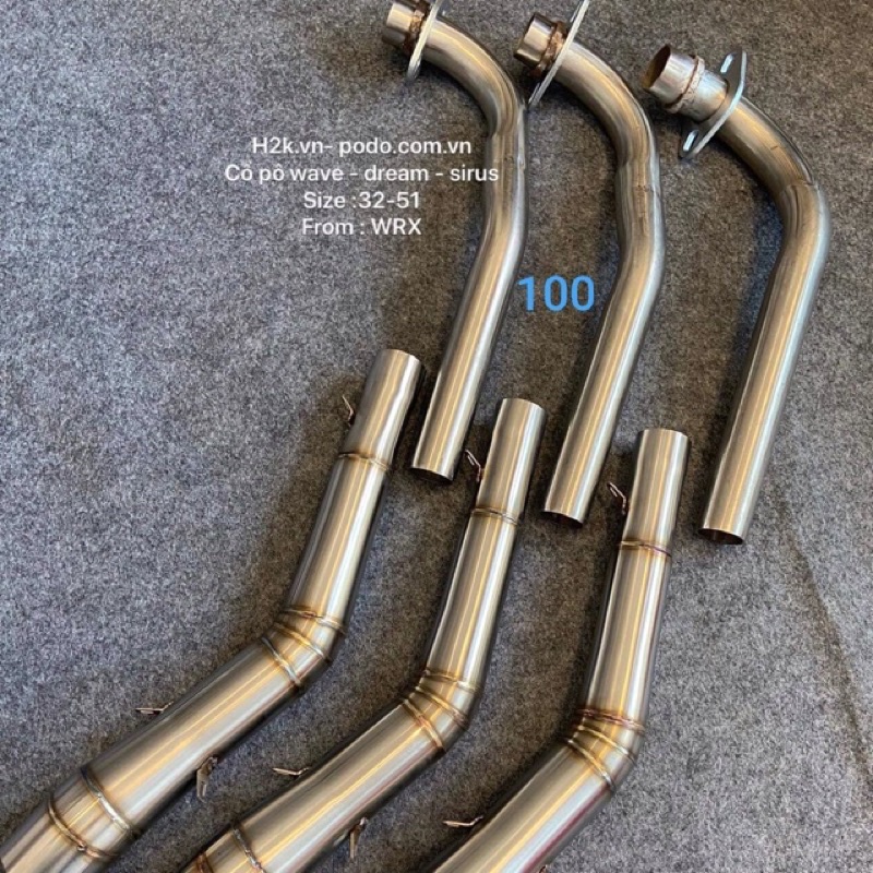 cổ pô 2 khúc 304 gắn pô tăng cho xe wave deam