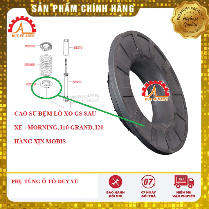 CAO SU ĐỆM LÒ XO GIẢM XÓC SAU DƯỚI KIA MORNING, HYUNDAI I10 GRAND, HYUNDAI GETZ