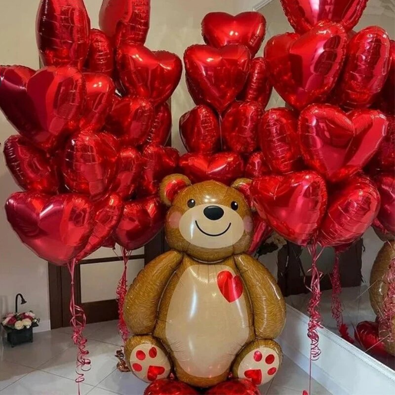 Bong Bóng Lá Nhôm Hình Gấu Hoạt Hình 91 * 65cm Trang Trí Sinh Nhật / Tiệc Cưới