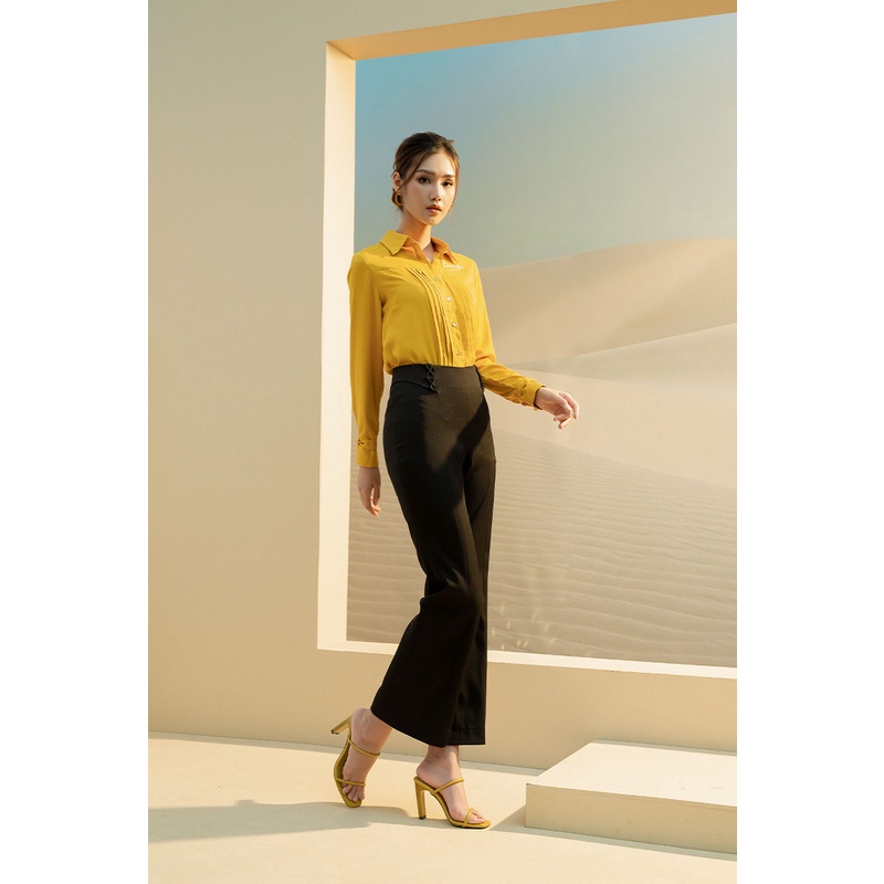 Quần loe xếp ly trang trí bên hông LEIKA