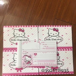 (Mua 10 tặng 1) Combo 10q phiếu giao hàng kitty a6 100 trang ( mua 10 tặng 1)