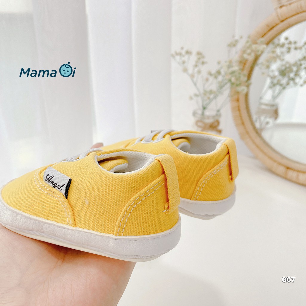 G07 Giày bata cho bé giày vải màu vàng đế nhựa chống trượt bám dính cho bé tập đi của Mama oi - Thời trang cho bé