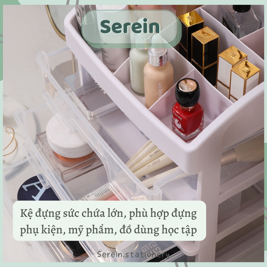 Tủ đựng mỹ phẩm mini SEREIN, tủ đựng đồ mini văn phòng phẩm dễ thương phong cách Hàn Quốc