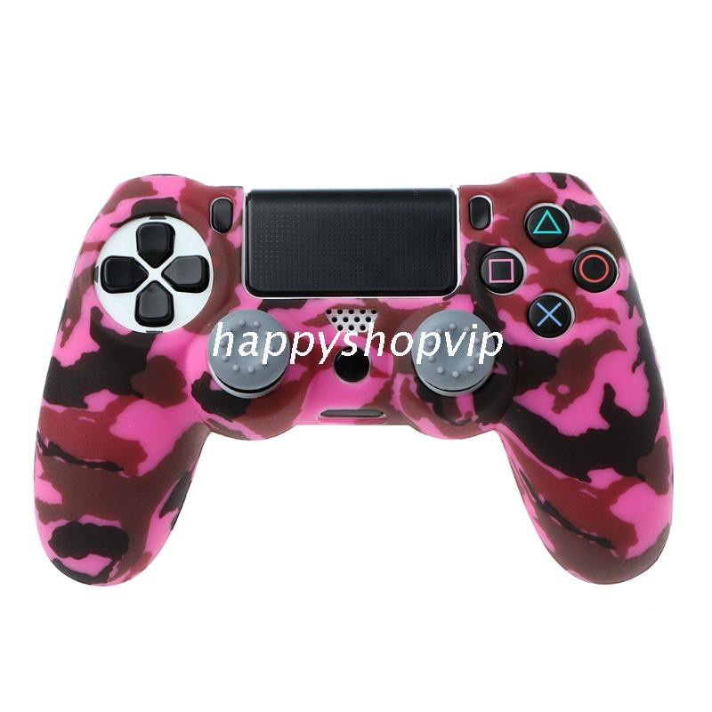 Vỏ Bảo Vệ Tay Cầm Chơi Game Họa Tiết Rằn Ri + 2 Nắp Cho Playstation 4 Ps4