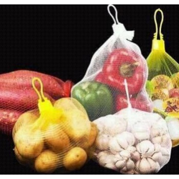 Túi lưới đựng hoa quả, hành tỏi, đồ chơi bằng nhựa (Có kèm chốt nhựa)