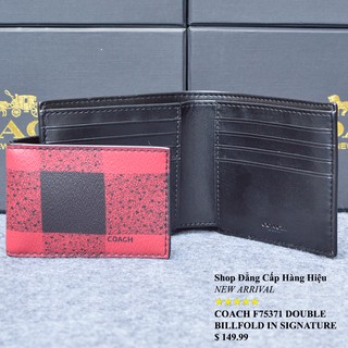 Ví Coach F73655 Double Billfold Square Red .