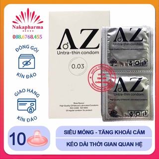 Bao cao su AZ siêu mỏng - BCS AZ - Hàng Viêt Nam chất lượng cao, hương hoa hồng