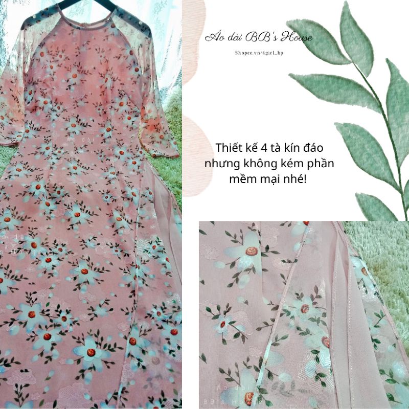 Áo dài nữ 4 tà hoa đại màu tôn da