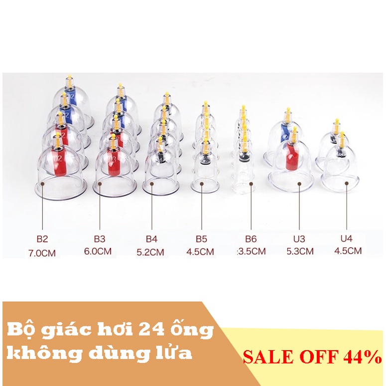 Giác Hơi 24 Ống Cao Cấp, Bộ Giác Hơi Không Dùng Lửa(24 Phụ Kiện) - SHIP TOÀN QUỐC {SIÊU SALE}