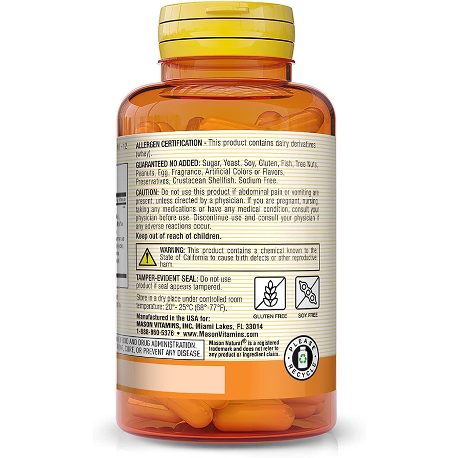 Viên Uống Thải Độc Đại Tràng, Hỗ Trợ Tiêu Hóa Mason Natural Colon Herbal Cleanser 100 viên USA