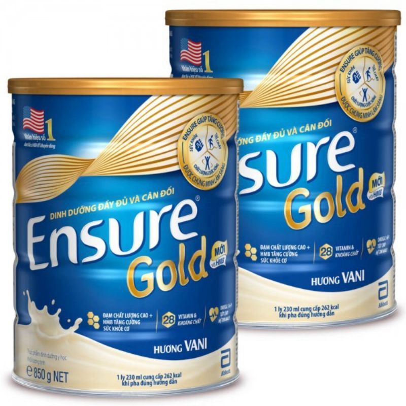 Sữa Ensure gold hương vani 850g set 3 hộp