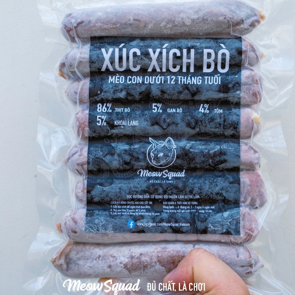 Xúc Xích Raw Cat Food 640g - Thực Phẩm Tươi Cho Mèo