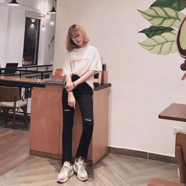 Quần Ống Loe Lưng Cao Trắng Đen | Quần Kaki Jeans Nữ Ống Loe Co Giãn Tốt