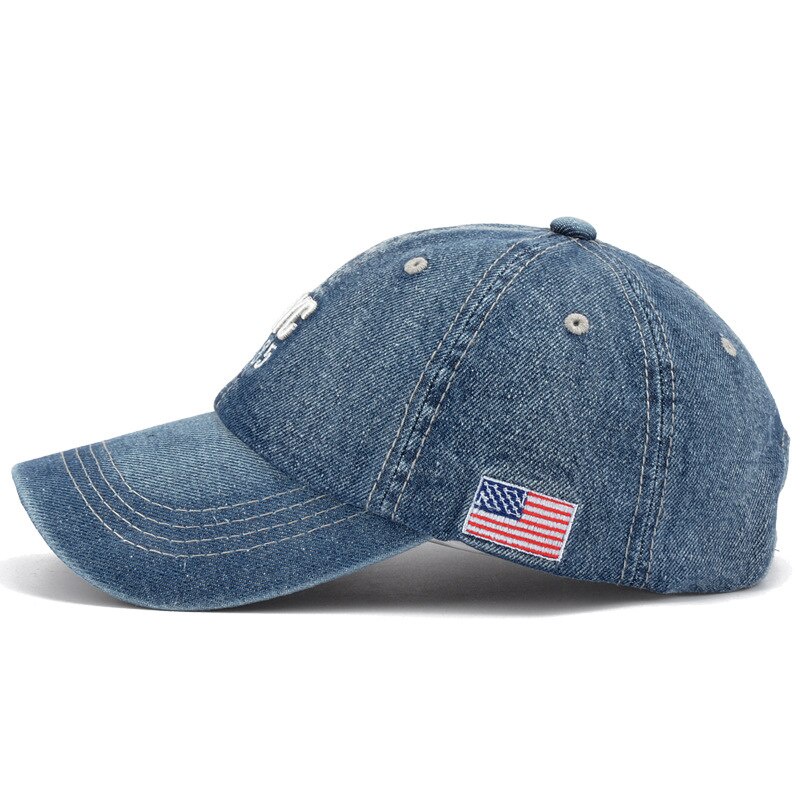 Mũ lưỡi trai denim thêu chữ phong cách Hiphop