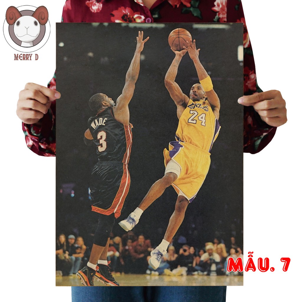 Poster 51x36cm BÓNG RỔ NBA KOBE - JORDAN - KOBE - SNEAKER Vintage - Poster Trang Trí Vintage - PART2