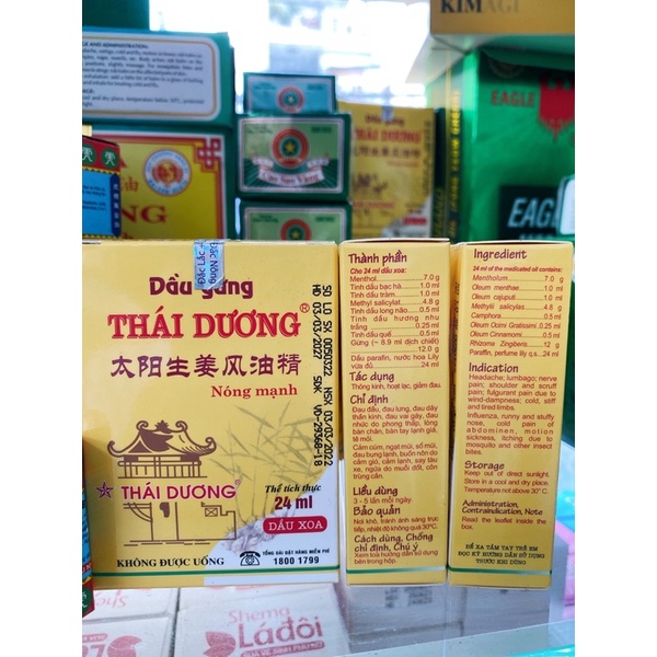 Dầu gừng Thái Dương nóng mạnh 24ml (chính hãng, date cực xa)