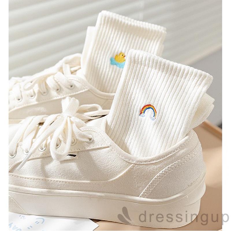 Đôi vớ dệt kim cổ cao in hình hoạt hình dễ thương cho nữ