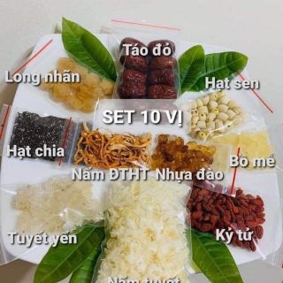 Set 10 vị nguyên liệu chè dưỡng nhan