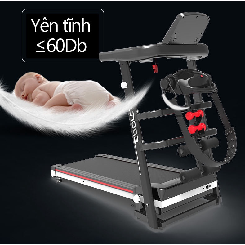 Máy chạy bộ tại nhà A7S, Máy chạy bộ gấp gọn tiện lợi không ồn không rung lắc- màn hình LCD 4.0 tải trọng tới 100kg