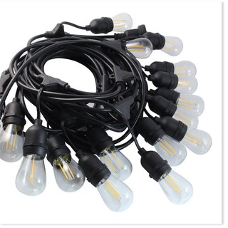 Dây đèn kín nước ngoài trời dây tròn lớn 10m 20 đuôi, 5m 10 đuôi ,10m 15 đui e27 điện gia dụng bảo minh - điệ