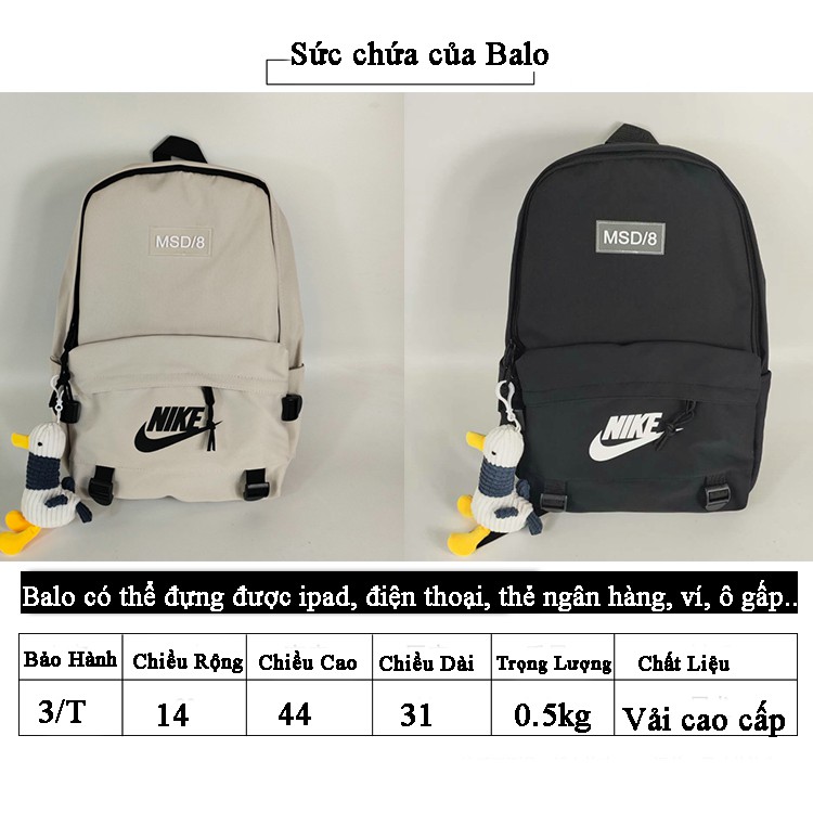 Balo nam nữ phong cách unisex đeo vai cá tính thời trang hot trend 2023 đi chơi du lịch hợp với học sinh đi học kèm gấu