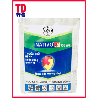 1 gói Thuốc trừ bệnh cây NATIVO 750 wp - trị thán thư, phấn trắng hoa hồng, cây cảnh.