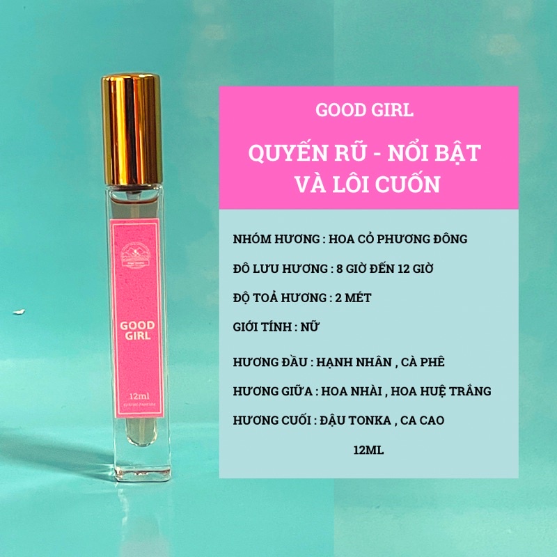 Nước hoa nữ nguyên liệu nhập từ pháp thơm lâu tuyệt đỉnh dung tích 12ml